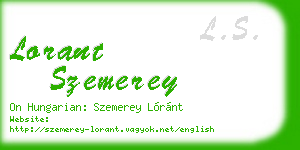 lorant szemerey business card